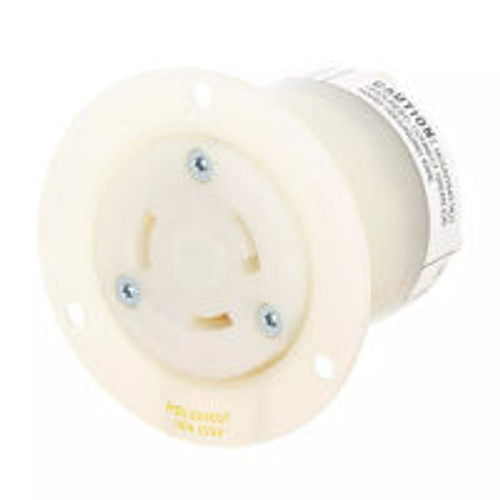 Hubbell EDGE HBL2616ST AC Flanged Outlet NEMA L5-30 Female White