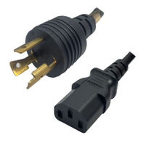 NEMA L5-20 Male Plug to IEC320 C13 Connector 3.0 Meters / 10 Feet 15A/125V 14/3 SJT Black - Locking Power Cord