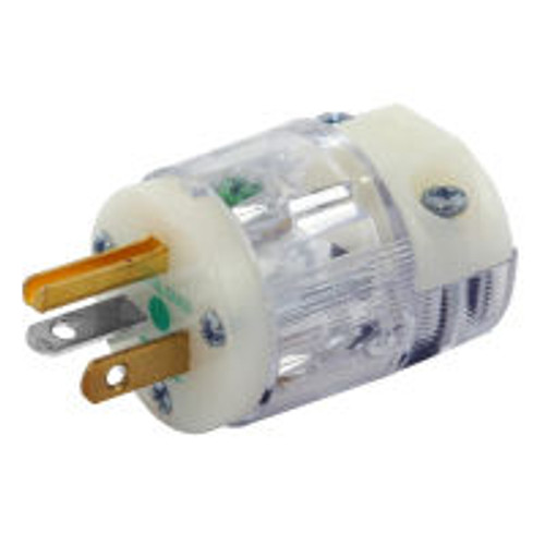 Hubbell HBL8315CT AC Plug NEMA 5-20 Male Hospital Grade Clear