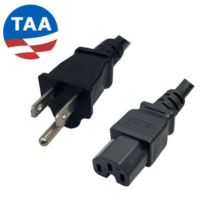 NEMA 5-15 Angled Right Plug to IEC320 C15 Connector 1.8 Meters / 6 Feet 15A/125V 14/3 SJT Red - Power Cord