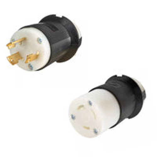NEMA L6-30 Male Plug to L6-30 Female Connector 7.6 Meters / 25 Feet 30A/125V 10/3 SOOW Black - Locking Power Cord