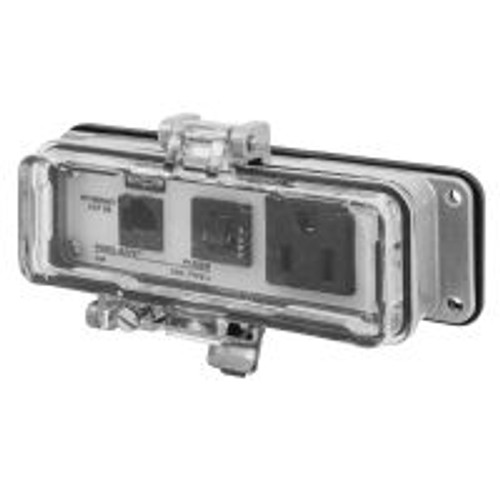 Hubbell P155EB Industrial Ethernet, NEMA 12/4 Enclosure, CAT 5E,15A 125V,3A Circuit Breaker