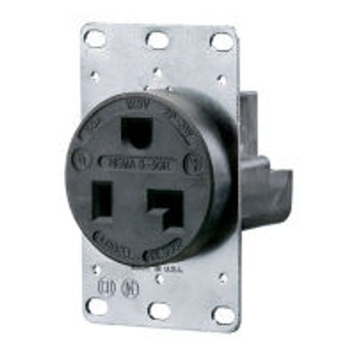 Hubbell HBL9308 AC Receptacle NEMA 5-30 Female Black 125 Volt 30 Amp