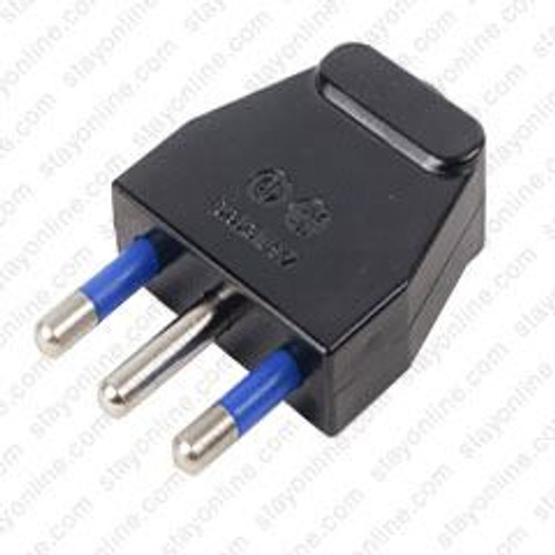AC Male Power Plug Italy CEI 23-50 16 Amp 250 Volt Black Straight Entry