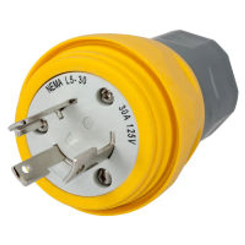 Hubbell HBL28W47 AC Plug NEMA L5-30 Male Yellow Watertight