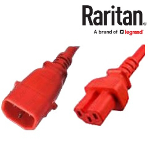 Raritan SecureLock SLC14C15-10FTK1-6PK IEC320 C14 Male Plug to C15 Connector 3.0 meters / 10 feet 13A/250V 16/3 SJT Red - 6 Pack Locking Power Cords