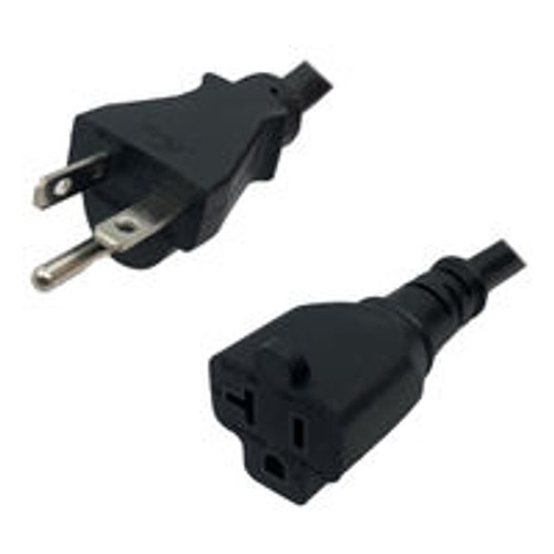 NEMA 5-20 Male Plug to 5-20 Connector 3.0 Meters / 10 Feet 20A/125V 12/3 SJT Black - Power Extension Cord