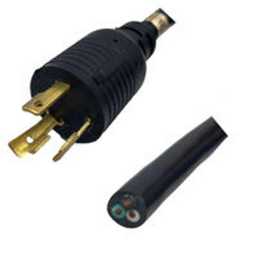 NEMA L6-30 Male Plug to Blunt 4.5 Meters / 15 Feet 20A/250V 12/3 SJT Black - Locking Power Cord