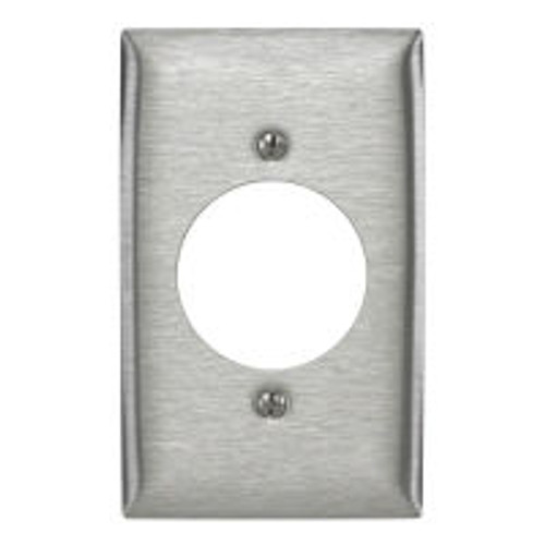 Hubbell SS725 Wall Plate AC 1 Gang Twist Lock 20/30 Amp Variload Stainless Steel