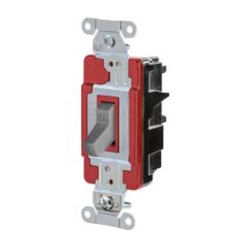 Hubbell HBL1223STGY Edge Connect 20A 120/277V Gray 3 Way Switch - Industrial Grade
