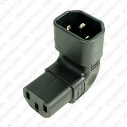IEC320 C14 Male Plug to C13 Connector Angled Down - Block Plug Adapter 