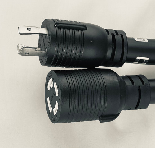 NEMA L15-30 Male Plug to L15-30 Connector 1.8 Meters / 6 Feet 30A/250V 8/4 SOOW Black - Locking Power Cord