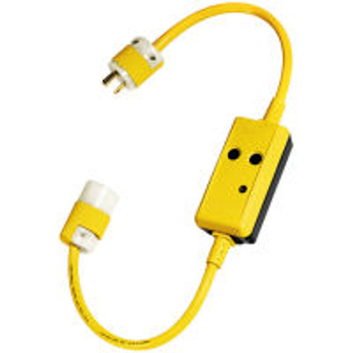 Hubbell GFP3C20M GFCI Cord 5-20 Plug Inline to 5-20R 3 Feet 20A/125V 12/3 SJTW Manual Reset