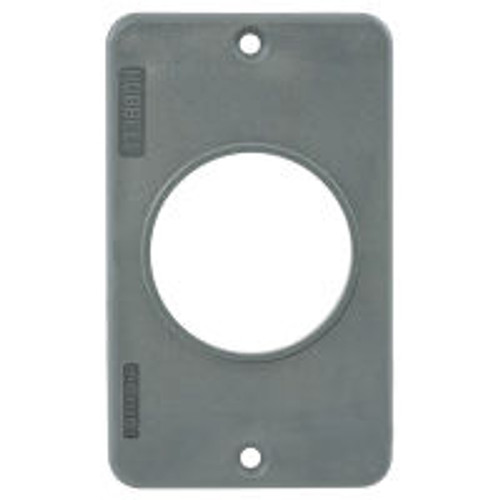 Hubbell HBL3055 Outlet Box Cover with Single round opening 1.57 Inch
