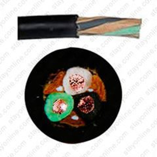 Cord Bulk 6x3c SOOW 90* 600 Volt 1 Foot Length Black UL - Flexible Cord