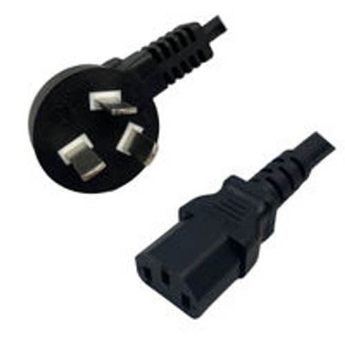 China Angled Down to IEC320 C13 Connector 1.8 Meters / 6 Feet 2.5A/250V H05VV-F3G0.75 RVV Black - Country Power Cord