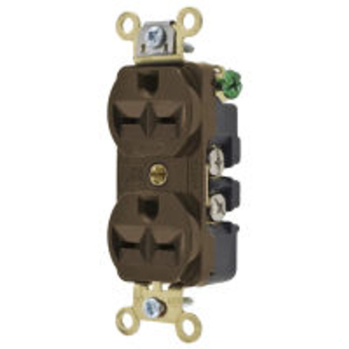 Hubbell HBL5652 Duplex Receptacle Industrial Grade 15A/250V NEMA 6-15R Black