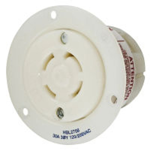 Hubbell HBL2756 AC Flanged Outlet NEMA L18-30 Female White