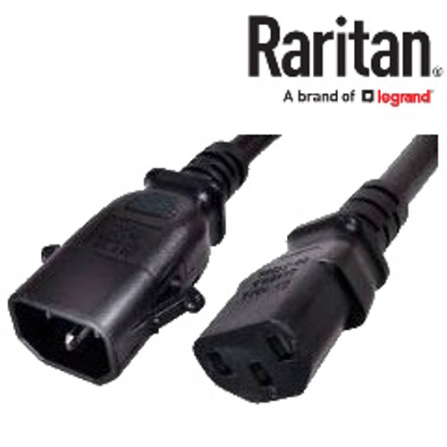Raritan SecureLock SLC14C13-2FT-6PK IEC320 C14 Male Plug to C13 Connector 0.6 Meters / 2 Feet 13A/250V 16/3 SJT Black - 6 Pack Locking Power Cords