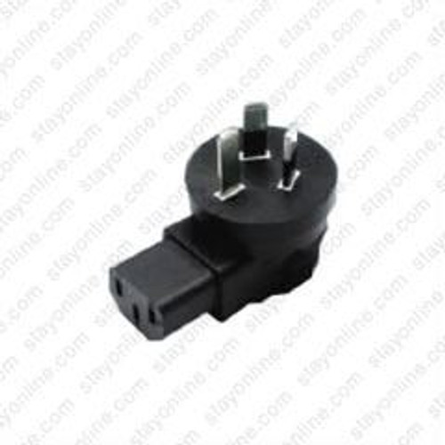 Australia AS3112 Male Plug to IEC320 C13 Connector Angled Down - Block Plug Adapter 