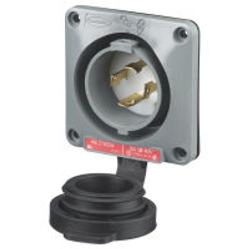 Hubbell HBL2735SW AC Inlet NEMA L16-30 Male Black
