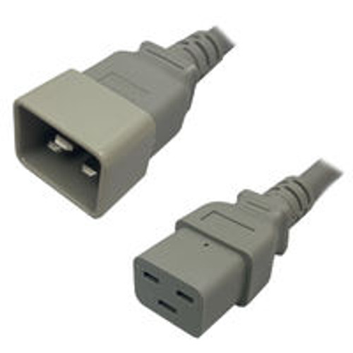 IEC320 C20 Male Plug to C19 Connector 3.0 Meters / 10 Feet 20A/250V 12/3 SJT Gray - Power Cord