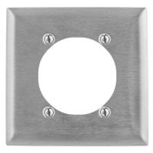Hubbell SS716 Wall Plate AC 2 Gang Straight Blade 2.66 Inch Face Diameter