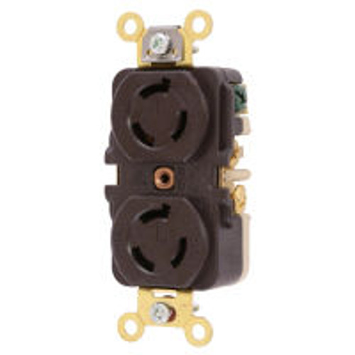 Hubbell HBL4550 AC Receptacle NEMA L6-15 Female Brown Duplex