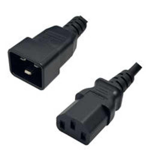 IEC320 C20 Male Plug to C13 Connector 3.0 Meters / 10 Feet 10A/250V YY 3G1.5 Black - BIS - Power Cord