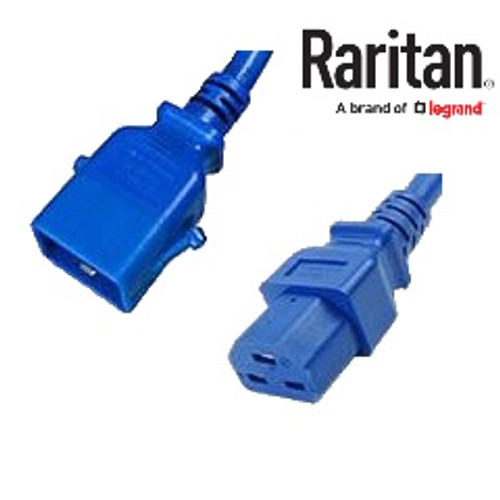 Raritan SecureLock SLC20C21-10FTK2-6PK IEC320 C20 Male Plug to C21 Connector 3.0 Meters / 10 Feet 20A/250V 12/3 SJT Blue- 6 Pack Locking Power Cords