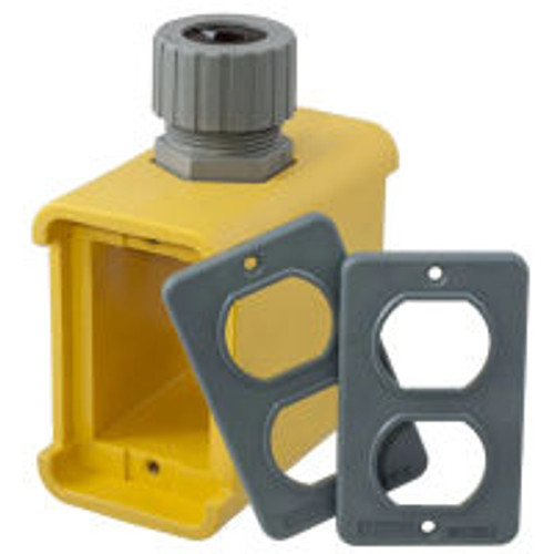 Hubbell HBL3000 Portable Outlet Box with 2 Duplex Covers