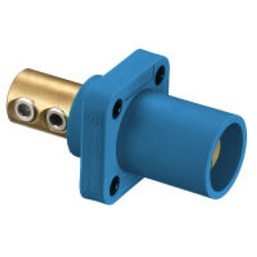 Hubbell HBLMRBL AC Blue Male Receptacle 300/400a 4-4/0 Double Set Screw Through Hole Mounting