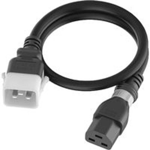 IEC320 C20 P-Lock Male Plug to C21 S-Lock Universal Connector 1.8 Meters / 6 Feet 20/250V 12/3 SJT Black Dual-Lock - Locking Power Cord