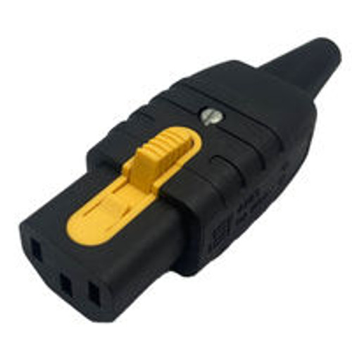 V-Lock Rewireable IEC320 C13 Connector Black Halogen Free 10A for use with 18AWG wire