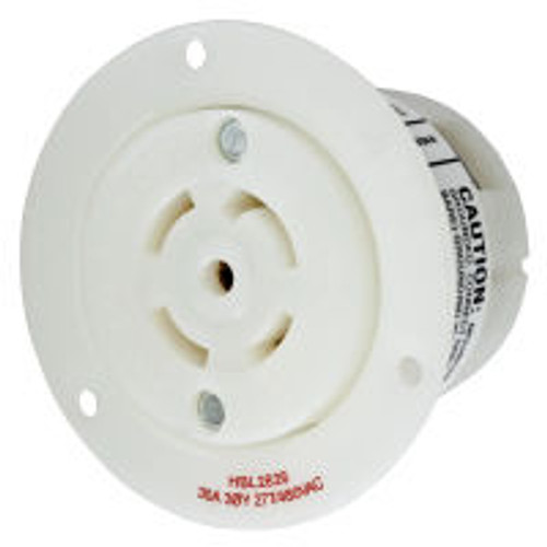 Hubbell HBL2826 AC Flanged Outlet NEMA L22-30 Female White
