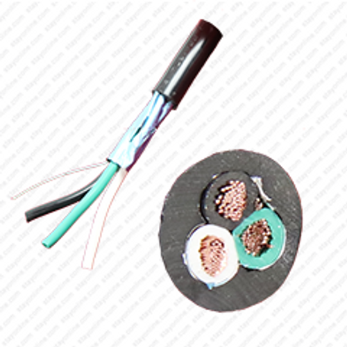 Cable Cord Bulk 14x3c SJT Foil Shielded With Drain Wire 105* 300 Volt 1 Foot Length Black UL - Flexible Cord No Filler