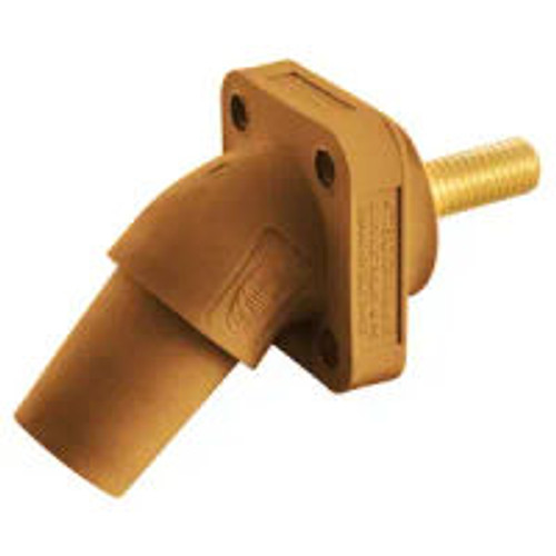 Hubbell HBLFRASO 300/400A Studded Single Pole Angled Orange Receptacle