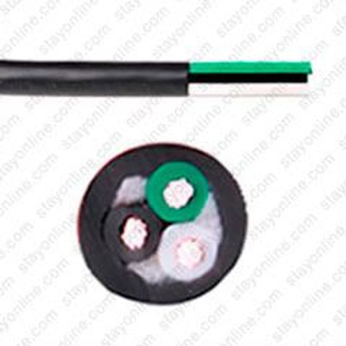 Cord Bulk Black 18x3c SJTOW 105* 300 Volt Cotton Filler, 1 Foot Length