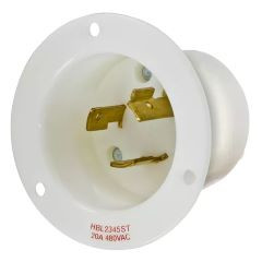 Hubbell Edge HBL2345ST AC Flanged Inlet NEMA L8-20 Male White