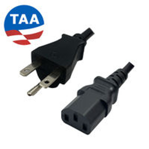 NEMA 6-15 Male Plug to IEC320 C13 Connector 3.0 Meters / 10 Feet 15A/250V 14/3 SJTOOW Black - Power Cord - TAA Compliant