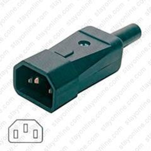 AC Plug IEC 60320 C14 10 Amp Male Straight Entry VDE