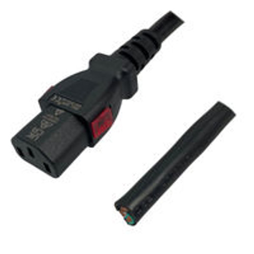 Cord Blunt to IEC320 C13 WS-Lock Female Connector 3.0 Meters /10 Feet 15A/125V 14/3 SJT Black - Locking Power Cord