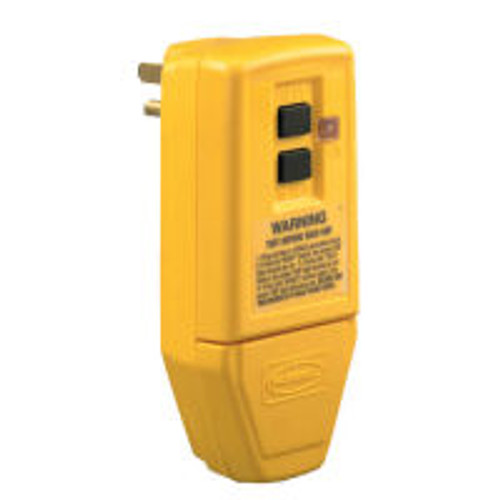 Hubbell GFPST5266CY GFCI AC 5-15 Right Angle Plug User Attachable Yellow Manual Reset