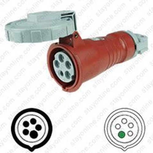Hubbell AC C530C6WA Dual Rated 30/32A Pin and Sleeve IP67 Connector