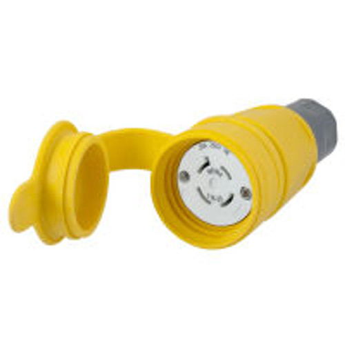 Hubbell HBL27W75 AC Connector NEMA L15-20 Female Yellow Watertight