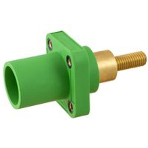Hubbell HBLMRSCEGN Green AC Male Receptacle 300/400a Extended Stud Type Threaded Hole Mounting