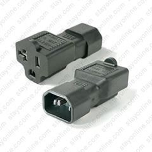IEC320 C14 Male Plug to NEMA 5-20 Connector - Block Plug Adapter 