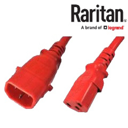 Raritan SecureLock SLC14C13-18FTK1-6PK IEC320 C14 Male Plug to C13 Connector 5.4 Meters / 18 Feet 13A/250V 16/3 SJT Red - 6 Pack Locking Power Cords