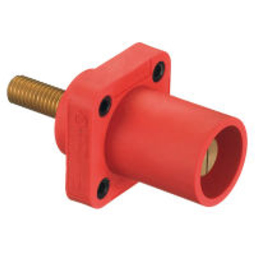 Hubbell HBLMRSR 300/400A Stud Type Through Hole Mounting Red Male Inlet