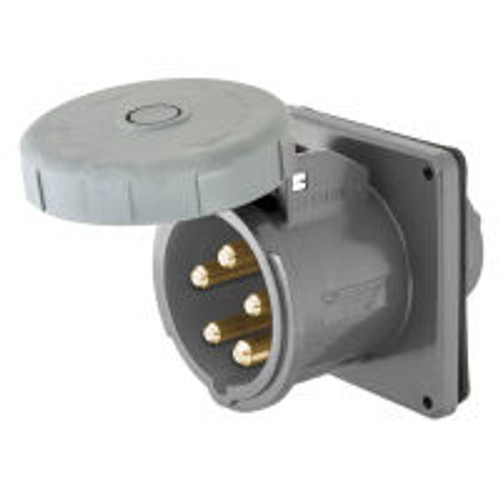 Hubbell M5100B9R AC Inlet IEC60309 100A 120/208V Male Gray Nylon Marine